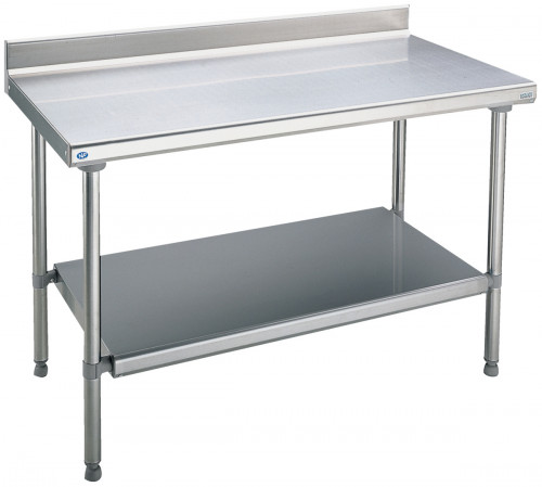 Table avec dosseret inox 240x70x90 cm Avec dosseret Avec étagère Tournus