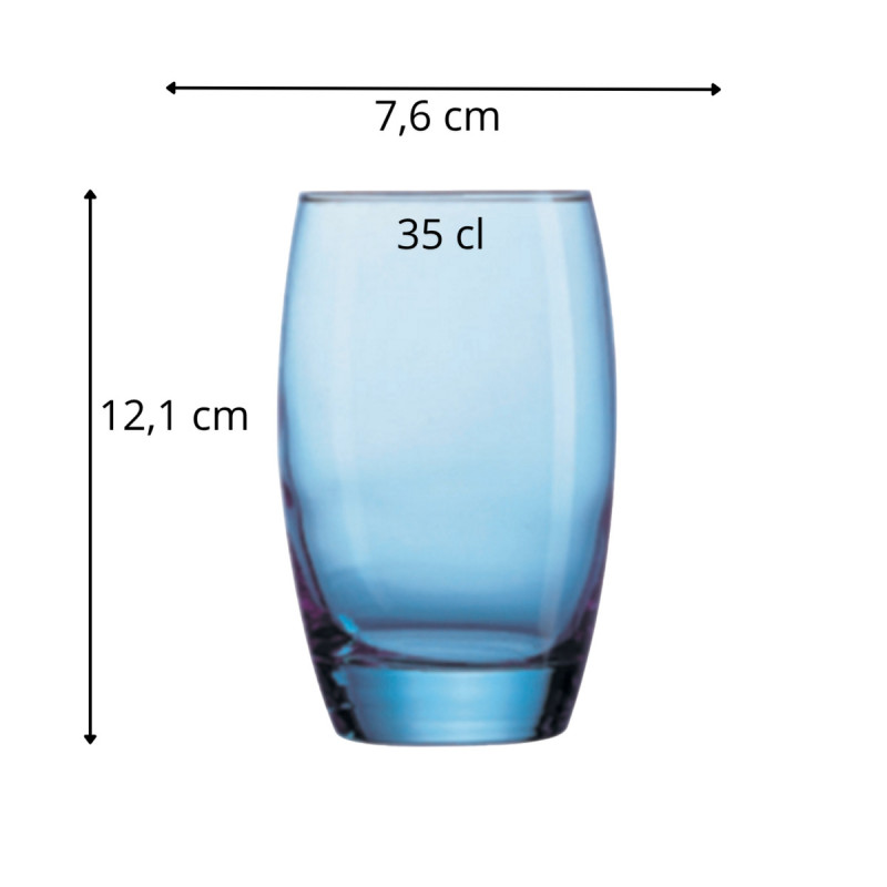 Gobelet bleu verre 35 cl Salto Arcoroc