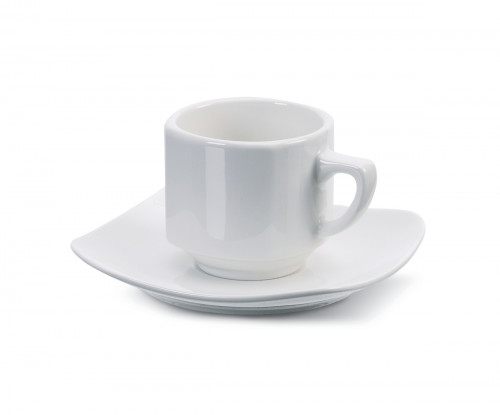 Tasse à expresso carré ivoire porcelaine vitrifiée Ska Rak