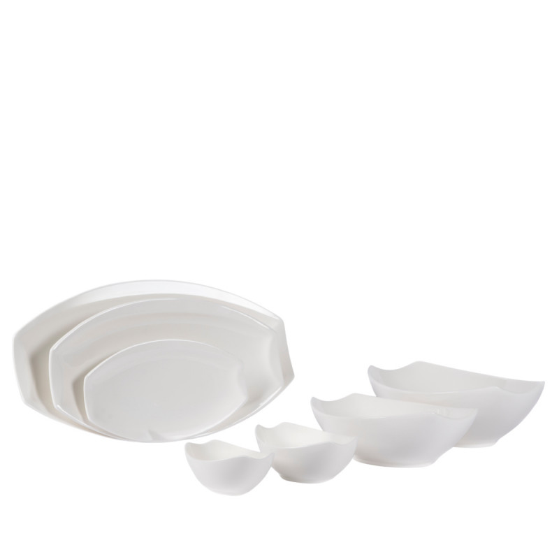 Saladier ovale blanc porcelaine 26 cm Matcha Pro.mundi