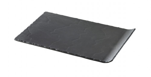 Assiette plate rectangulaire noir porcelaine culinaire 33,2x20 cm Basalt Revol