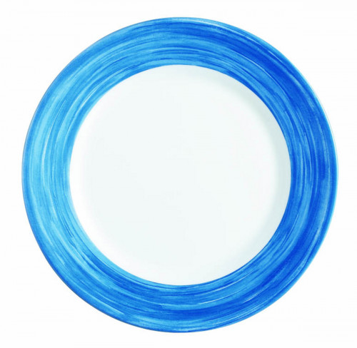 Assiette plate rond bleu verre opal Ø 19,5 cm Brush Arcoroc