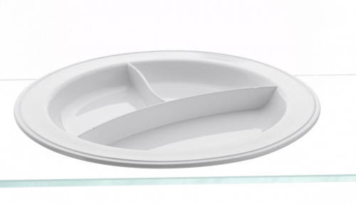Assiette à 3 compartiments rond blanc copolyester Ø 23,5 cm Vaisselle Copolyester Saint Romain