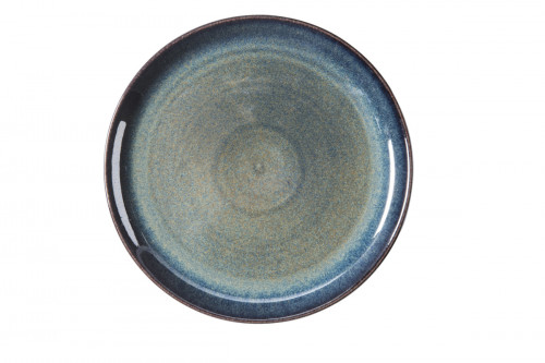 Assiette plate rond bleu grès émaillé Ø 27 cm Gres Couleur Pro.mundi