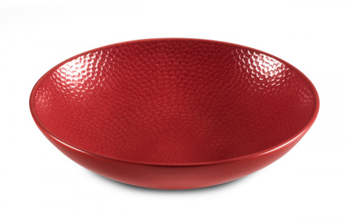 Assiette coupe creuse rond rouge grès émaillé Ø 25 cm Stone Medard De Noblat