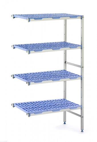 Rayonnage additionnel aluminium anodisé 95,1 cm x 175 cm 150 kg 4 étagères Tournus