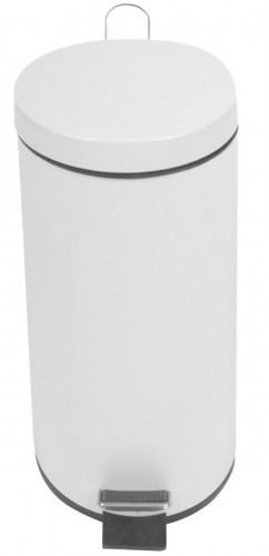 Poubelle à pédale acier 30 L blanc Probbax