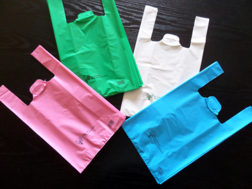 Sac bretelle plastique blanc 30x54 cm 50 microns (500 pièces)