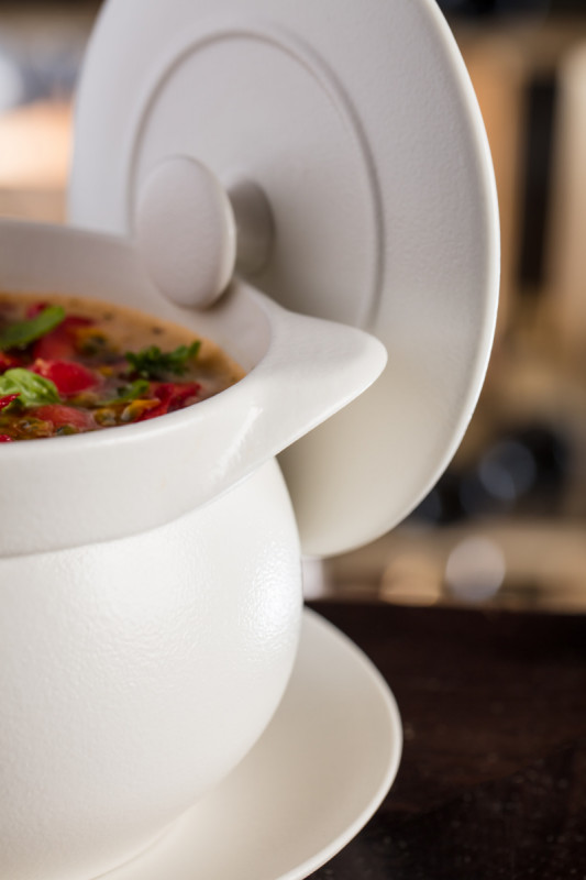 Couvercle pour cocotte rond rouge porcelaine vitrifiée Ø 21,1 cm Chefs Fusion Rak