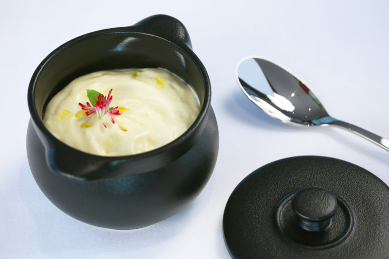 Couvercle pour soupière rond gris porcelaine vitrifiée Ø 10,5 cm Chefs Fusion Rak
