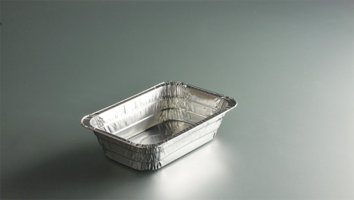 Barquette rectangulaire gris aluminium 20,3x13,8x5 cm 89 cl (100 pièces)