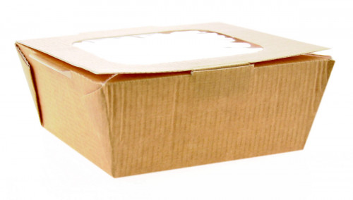 Boîte rectangulaire beige 12,5x12,5 cm 75 cl Huhtamaki (140 pièces)