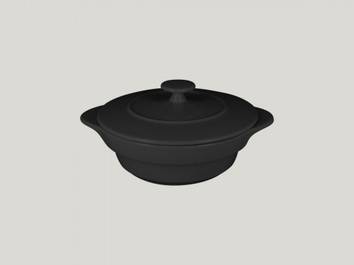 Cocotte rond noir porcelaine vitrifiée Ø 16 cm Chefs Fusion Rak