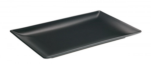 Assiette plate rectangulaire noir grès 30x20 cm Bazik Noir