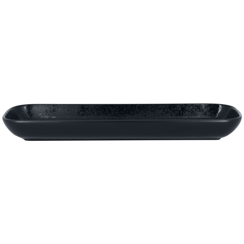 Ravier rectangulaire noir porcelaine vitrifiée 33 cm Karbon Rak