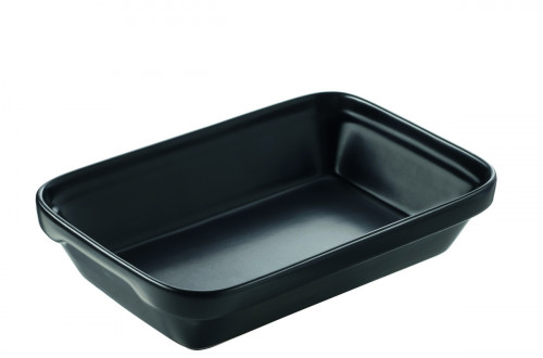 Plat à four rectangulaire noir porcelaine culinaire 19x13 cm Londres Revol