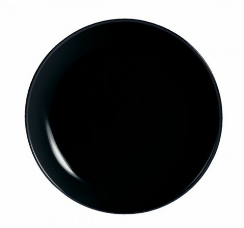 Assiette plate rond noir verre trempé Ø 19 cm Evolutions Arcoroc