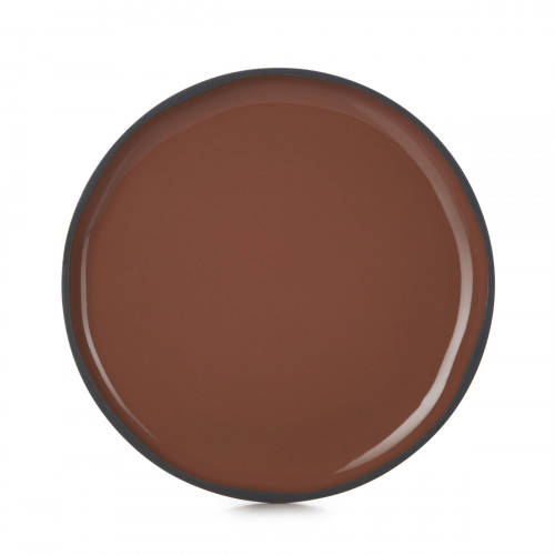 Assiette plate rond rouge porcelaine culinaire Ø 21 cm Caractère Revol