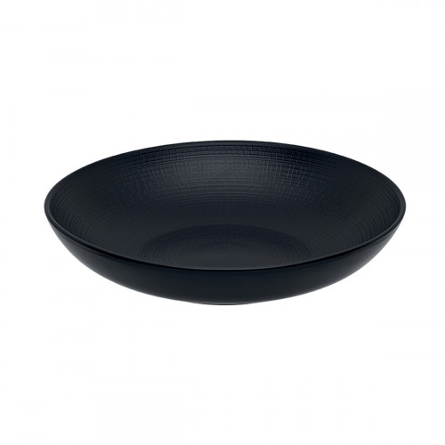 Assiette creuse rond noir grès émaillé Ø 25 cm Modulo Nature Degrenne