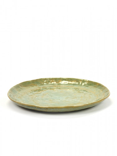 Assiette coupe plate rond vert grès émaillé Ø 28 cm Pure Sea Green Serax