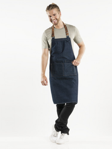 Tablier à bavette bleu Taille unique Forene Chaud Devant