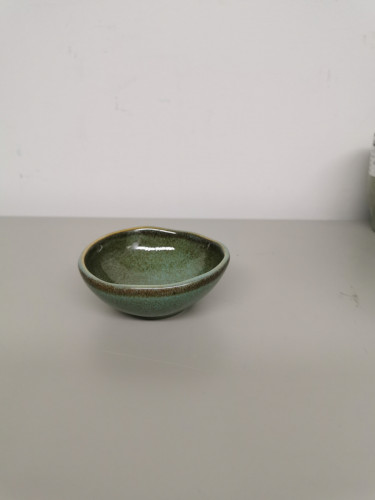Coupelle organique rond vert grès émaillé Ø 8,3 cm Sky Pro.mundi