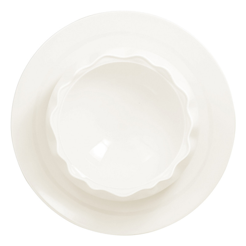 Assiette plate rond blanc porcelaine vitrifiée Ø 30 cm Appeal Rak