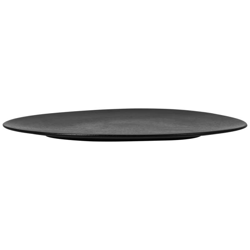 Assiette plate ovale noir porcelaine vitrifiée 32,8x25,1 cm Shaped Rak