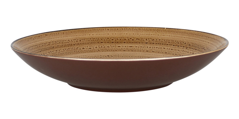 Assiette coupe creuse rond marron porcelaine vitrifiée Ø 29,9 cm Twirl Rak