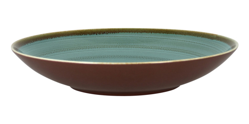 Assiette coupe creuse rond bleu porcelaine vitrifiée Ø 29,9 cm Twirl Rak