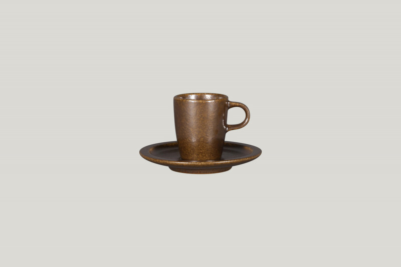 Sous tasse à espresso rond bronze porcelaine Ø 12,5 cm Rakstone Ease Rak