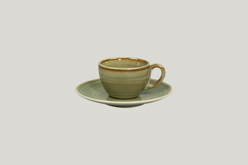 Tasse à café vert porcelaine 8 cl Ø 8 cm Rakstone Spot Rak