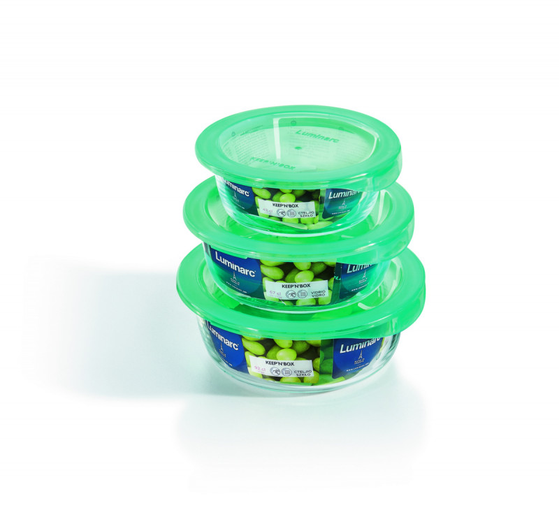 Boîte avec couvercle hermétique rond transparent verre trempé Ø 17,5 cm Keep'n Box Luminarc