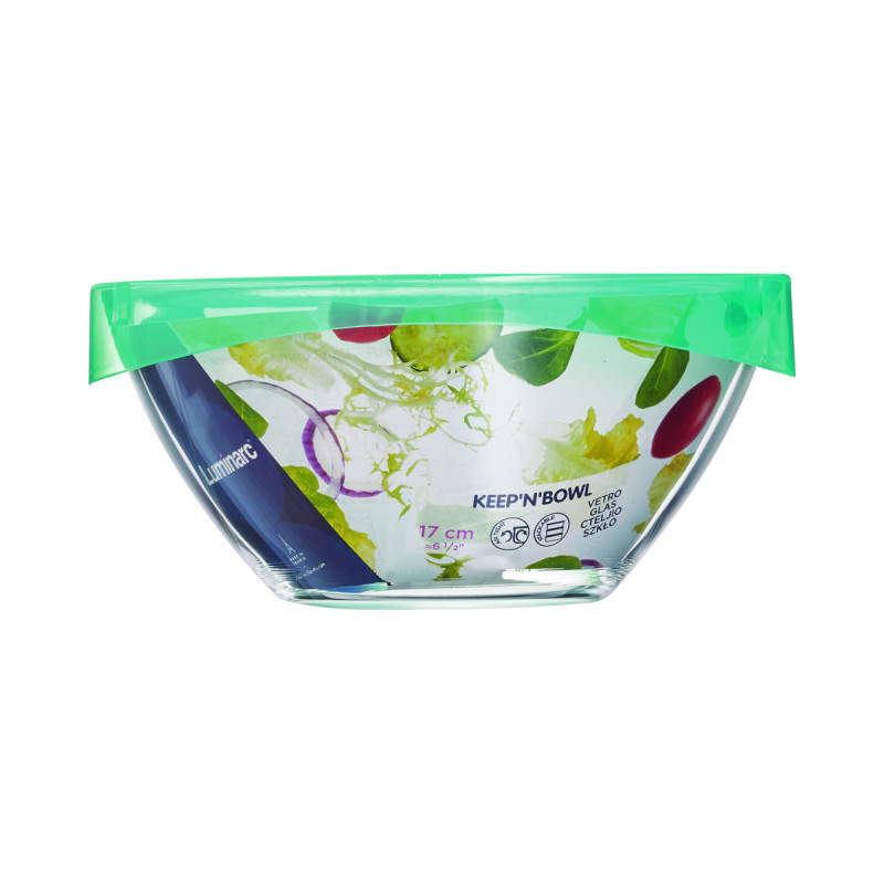 Saladier avec couvercle hermétique transparent verre trempé Ø 17 cm Keep'n Box Luminarc