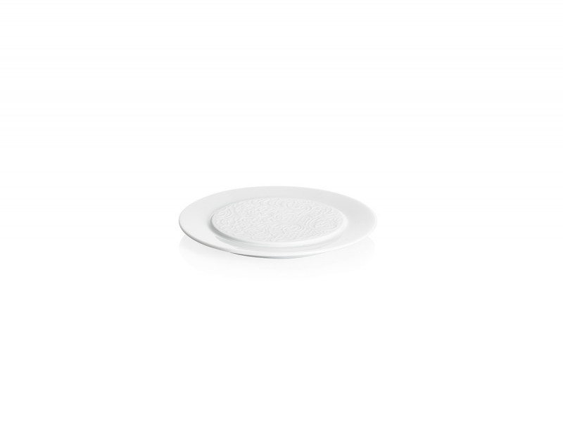 Assiette plate rond blanc porcelaine de limoges Ø 14 cm Collection L Couture Degrenne