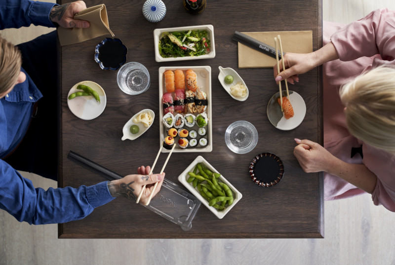 Couvercle pour plateau sushi transparent 226x146x22 mm Duni (50 pièces)