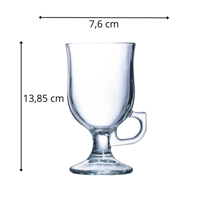Verre à pied transparent verre trempé Ø 7,6 cm Irish Coffee Arcoroc