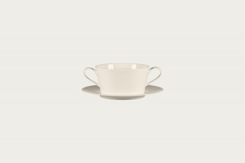 Tasse à bouillon avec 2 anses rond ivoire porcelaine bone china 36,9 cl Ø 11,8 cm Fedra Rak