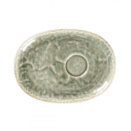 Sous-tasse à expresso ovale Sage porcelaine vitrifiée 15 cm Krush Rak