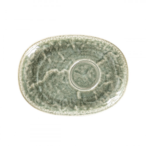 Sous tasse à déjeuner ovale Sage porcelaine vitrifiée 19 cm Krush Rak
