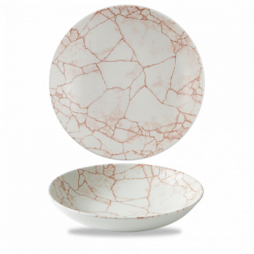 Assiette coupe creuse rond Corail porcelaine vitrifiée Ø 24,8 cm Kintsugi Churchill