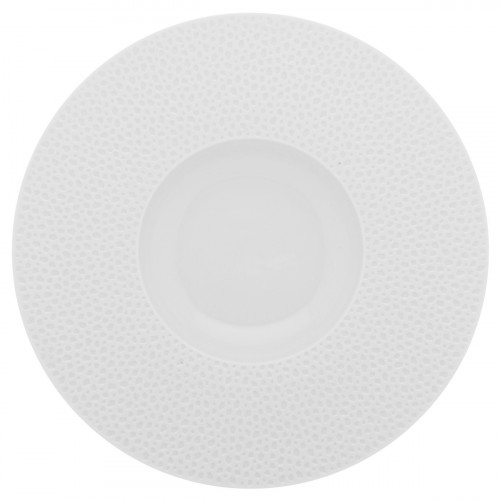 Sous tasse à café rond blanc porcelaine Ø 12,6 cm L' Perles De Rosee Blanches Degrenne