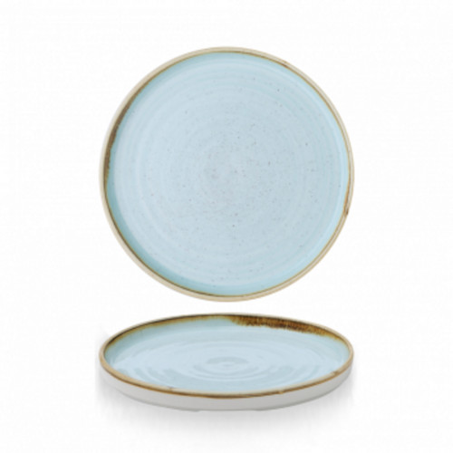 Assiette à bord droit rond duck egg porcelaine vitrifiée Ø 21 cm Stonecast Churchill