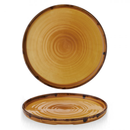Assiette à bord droit rond Mustard porcelaine vitrifiée Ø 21 cm Harvest Dudson