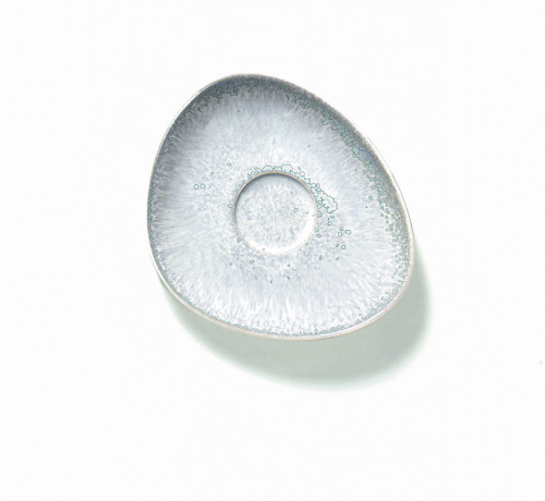 Sous-tasse à café triangulaire gris porcelaine 13,6 cm Tama Astera