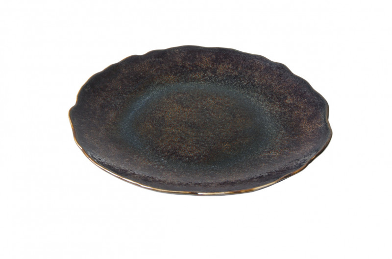 Assiette coupe plate rond Dark porcelaine Ø 28 cm Pizzo Astera