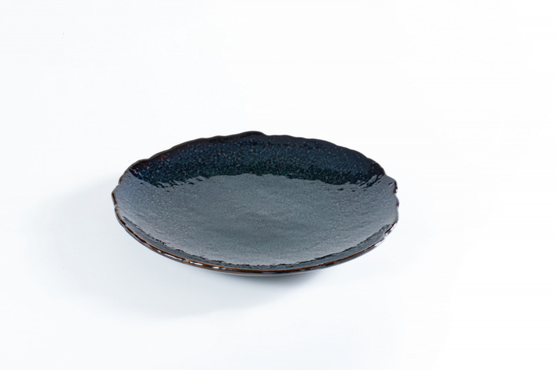 Assiette coupe plate rond Dark porcelaine Ø 22 cm Pizzo Astera