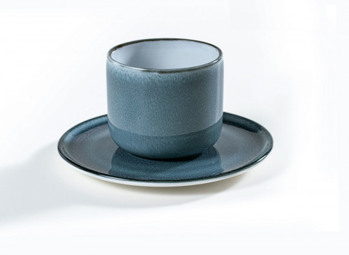 Tasse à thé rond gris porcelaine 23 cl Ø 10 cm Bergen Astera