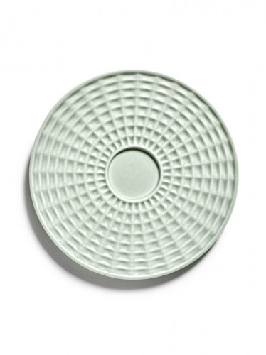 Sous tasse à thé rond vert porcelaine bone china Ø 13,8 cm Nido Serax