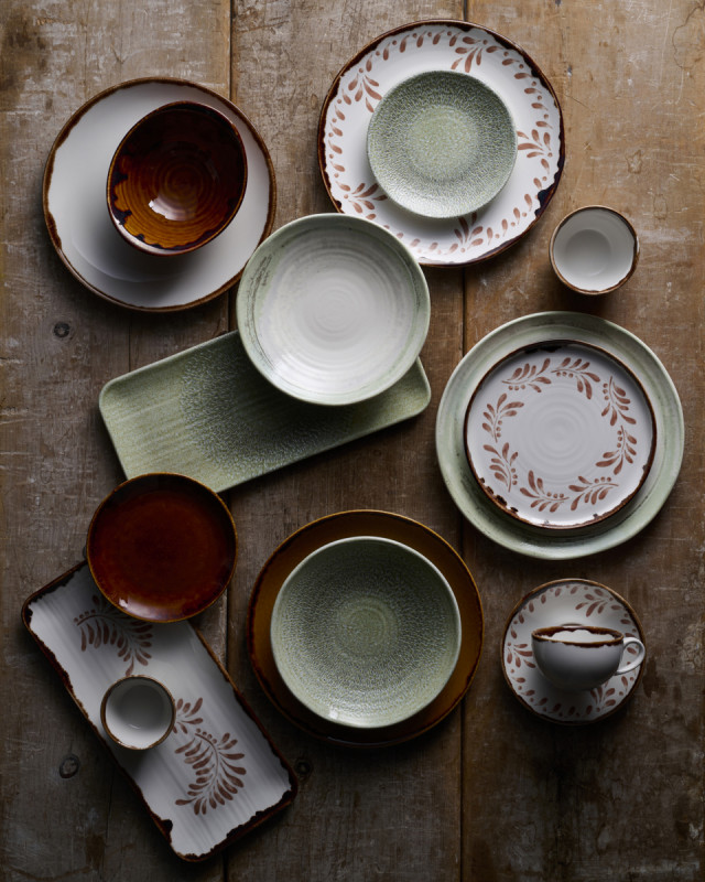 Assiette plate rond terracotta en porcelaine vitrifiée Ø 26 cm 2 cm Harvest Mediterranean Dudson